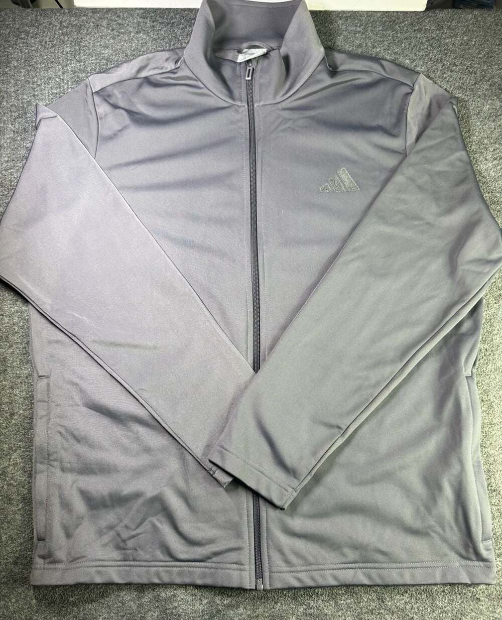 Adidas Men’s Track Jacket Full Zip Tricot Athletic Gray Size L Large